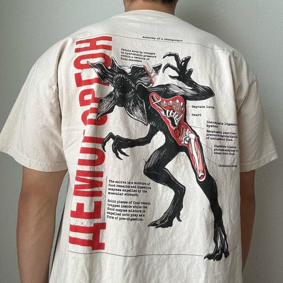 Stranger Things Demogorgon AOP Graphics T-Shirt - Cream - Picture 2 of 6